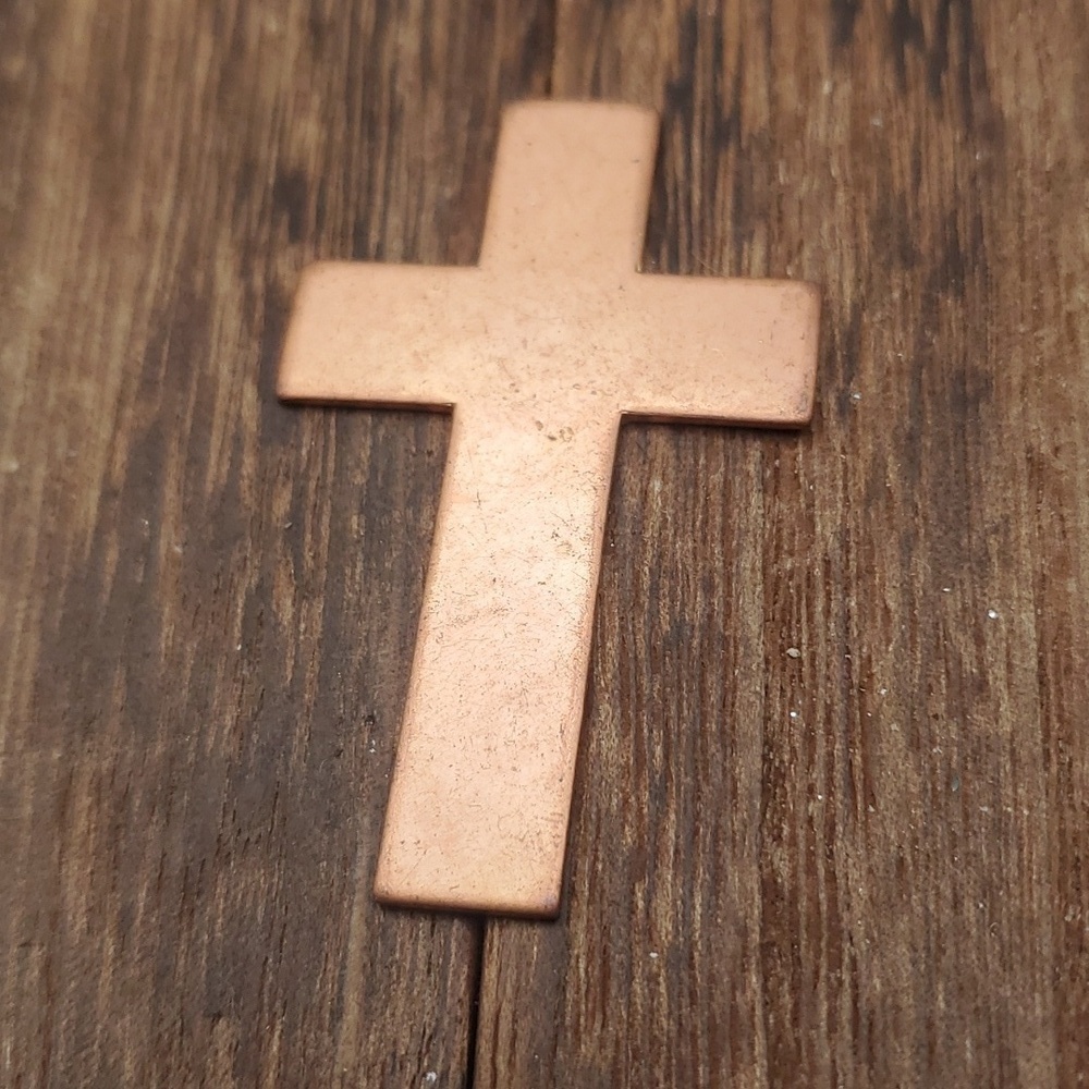 Copper cross pendant no holes can be customized unisex‎